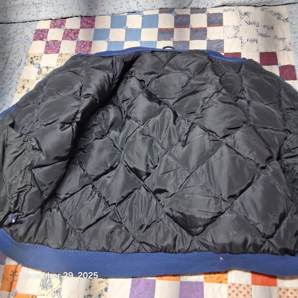 Vintage Dutch Harbor Gear DHG Down Quilted Puffer Jacket Size XL Blue - Picture 8 of 10